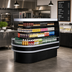 Thumbnail image #2 for Turbo Air TIOM-36RSB-N Open Curved 3-Tier Island Display Self-Serve Refrigerated Merchandiser, 20 Cu. Ft., Black