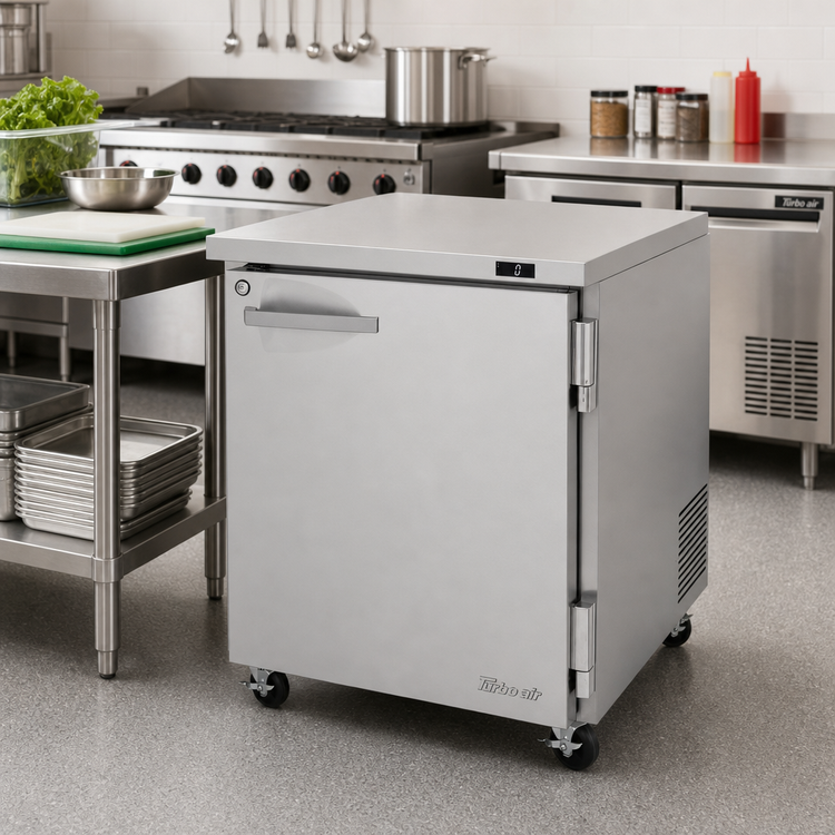 Product image #3 for Turbo Air PRO Series 27-1/2-Inch One-Section Undercounter Freezer with Solid Locking Door, 6.8 Cu. Ft.