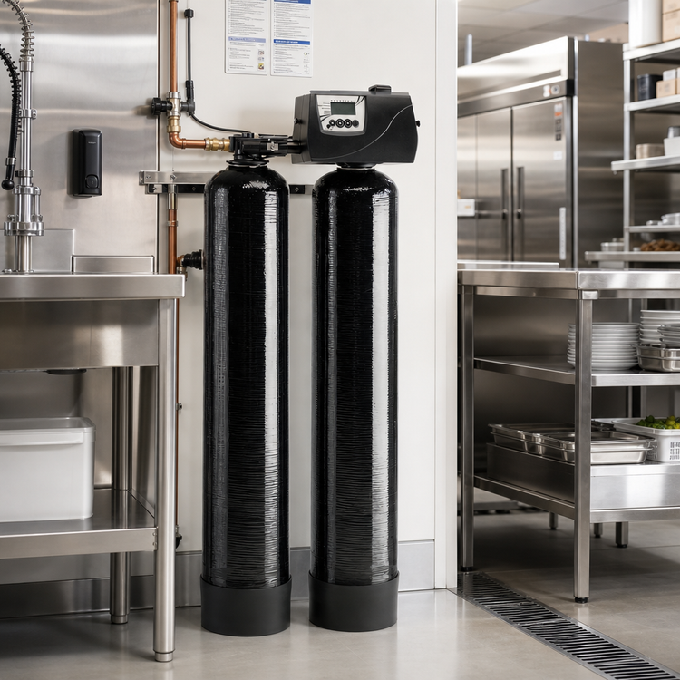 Product image #2 for Everpure CES-9100E-24 Twin Tank Commercial Water Softener, 8 GPM Continuous, 3/4 Inch FNPT, 120V