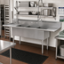 Thumbnail image #2 for Eagle Group Three-Compartment Utility Sink with Double Drainboards, 72-1/4 Inch Wide, 430 Stainless Steel