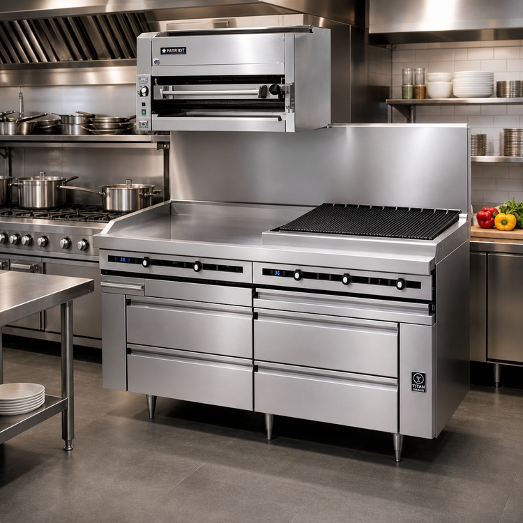 Product image #2 for Titan Fire & Ice 96 Inch Remote Refrigerated Base with 6 Drawers