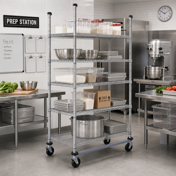 Product image #2 for Quantum 24-Inch Overhead Track Shelving Mobile Kit with 74-Inch Posts