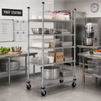 Thumbnail image #2 for Quantum TTK-M24P 24-Inch Overhead Track Shelving Mobile Kit with 74-Inch Posts, Rollers, Tie Bars, Casters and Bumpers