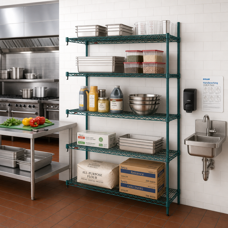 Product image #3 for Metro Super Erecta 42"W x 18"D x 74"H 5-Shelf Add-On Wire Shelving Unit