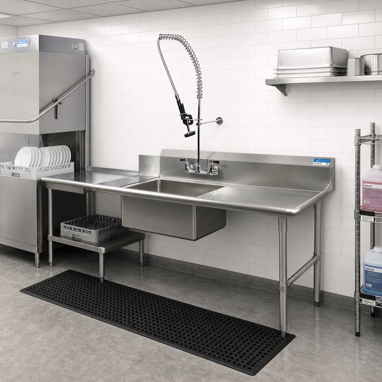 Product image #2 for 72-Inch Right-to-Left Straight Soiled Dish Table with 20 x 20 x 8 Sink Bowl