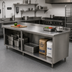 Thumbnail image #2 for Advance Tabco Special Value Series 120-Inch x 24-Inch 16-Gauge 304 Stainless Steel Open Base Work Table with 5-Inch Backsplash