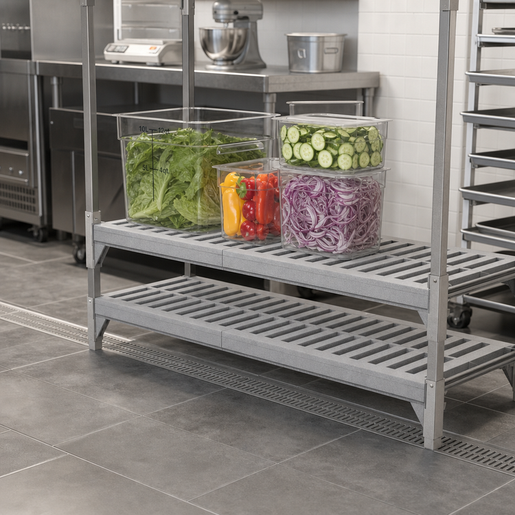 Product image #3 for Camshelving Premium 18 x 72 Inch Vented Polymer Shelf Kit, Speckled Gray