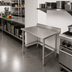 Thumbnail image #2 for 30 Inch Square 18 Gauge Stainless Steel Corner Work Table with 5 Inch Backsplash