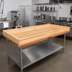 Thumbnail image #2 for John Boos 84-Inch x 36-Inch Edge-Grain Northern Hard Rock Maple Work Table Top with 4-Inch Coved Backsplash