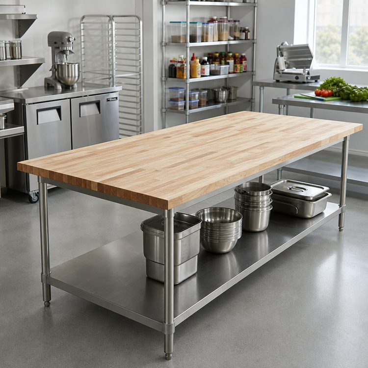 Product image #2 for BK Resources 72" x 36" Hard Maple Flat Top Work Table Replacement Top