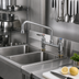 Thumbnail image #2 for T&S Brass Double Pantry Faucet, 8-Inch Deck Mount, 10-Inch Swing Spout