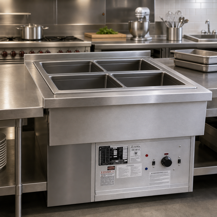Product image #2 for Atlas Metal RM-HP-4 4-Pan Dual Temperature Drop-In Food Well