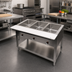 Thumbnail image #2 for BK Resources ST-SW-3 Electric 3-Pan Stainless Steel Steam Table with Cutting Board Shelf