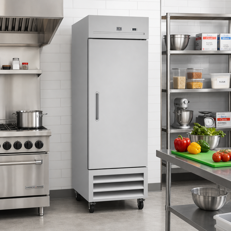 Product image #2 for Kelvinator Commercial 27-Inch One-Section Full-Height Reach-In Freezer, 21 Cu. Ft., Self-Contained Bottom Mount, Right-Hinged Solid Door