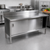 Thumbnail image #2 for John Boos Stainless Steel Enclosed Work Table with Cabinet Base and Sliding Doors, 120-Inch x 30-Inch