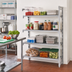 Thumbnail image #3 for Cambro Camshelving Premium Stationary Polymer Add-On Shelving Unit, 21 x 48 x 64 Inches, 4-Tier Vented and Solid, Speckled Gray