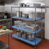 Thumbnail image #2 for QuadPlus 72 x 24 Inch Blue Polymer Louvered Shelf Mat with Chrome Wire Frame