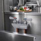 Thumbnail image #2 for BK Resources OptiFlow BKF-4SM2-XX-G Commercial Solid Faucet Body, 4-Inch Splash Mount, No Spout, Ceramic Valves, Lead-Free Chrome