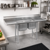 Thumbnail image #2 for Eagle Group 314 Series 2-Compartment Stainless Steel Sink with Left and Right Drainboards, 88 Inch