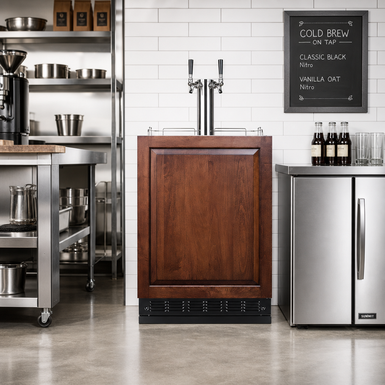 Product image #2 for Summit Commercial 24-Inch Dual-Tap Panel-Ready Cold Brew Coffee Kegerator, 5.3 Cu. Ft.