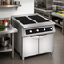 Thumbnail image #2 for Eurodib USA Commercial Freestanding 4-Zone Induction Cooktop with Legs, Stainless Steel, 208V 3-Phase