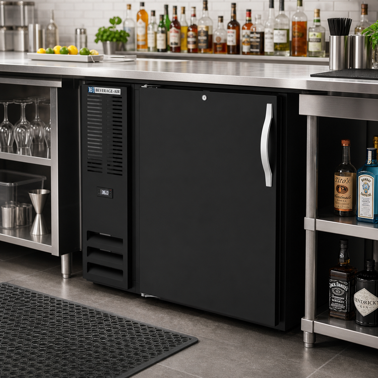 Product image #2 for Beverage-Air BB36HC-B One-Section Back Bar Refrigerator, 36 Inch Wide, Solid Door, Black