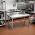 Thumbnail image #2 for Advance Tabco 48 x 24-Inch 430 Stainless Steel Work Table with 5-Inch Backsplash and Open Base