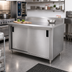 Thumbnail image #2 for Advance Tabco Enclosed Work Table with Cabinet Base, Mid-Shelf and Sliding Doors, 108 x 30 Inches, 14-Gauge 304 Stainless Steel Top, 5-Inch Backsplash