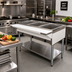 Thumbnail image #2 for 44-Inch Open Well Electric Steam Table with Cutting Board and Undershelf, 3-Pan Capacity