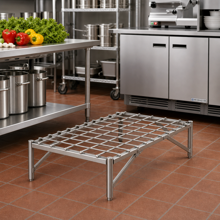 Product image #2 for Metro Super Erecta Stainless Steel Dunnage Rack with Lift-Off Mat, 48 x 24 x 14-1/2 Inch