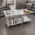 Thumbnail image #2 for Sapphire 84 Inch x 24 Inch 16-Gauge Stainless Steel Work Table with 5 Inch Backsplash and Adjustable Undershelf