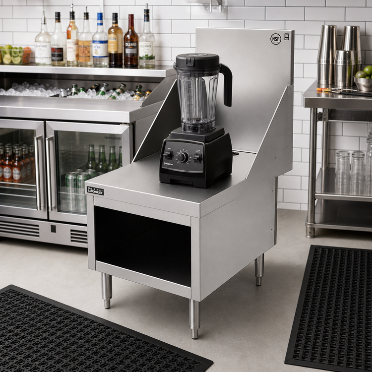 Product image #2 for Top Shelf ES18 Freestanding Stainless Steel Underbar Blender Stand with Flat Work Top, 18 x 27-3/4 Inches