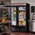 Thumbnail image #2 for True Two-Section Radius Front Glass Door Merchandiser Refrigerator with LED Lighting and Low-E Hinged Doors