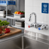 Thumbnail image #2 for T&S Brass Wall-Mount Workboard Faucet, 4-Inch Centers, Swivel Gooseneck Spout, Cerama Cartridges