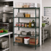 Thumbnail image #3 for Metro Super Adjustable Super Erecta Stationary Starter Wire Shelving Unit, 36W x 18D x 74H, 5 Shelves, Metroseal 3 Green Epoxy Finish