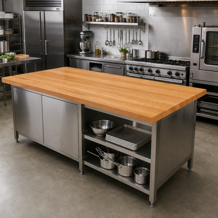 Product image #2 for Appalachian OKT8448-V 84 x 48 Inch Edge Grain Red Oak Island Countertop, Varnique Finish