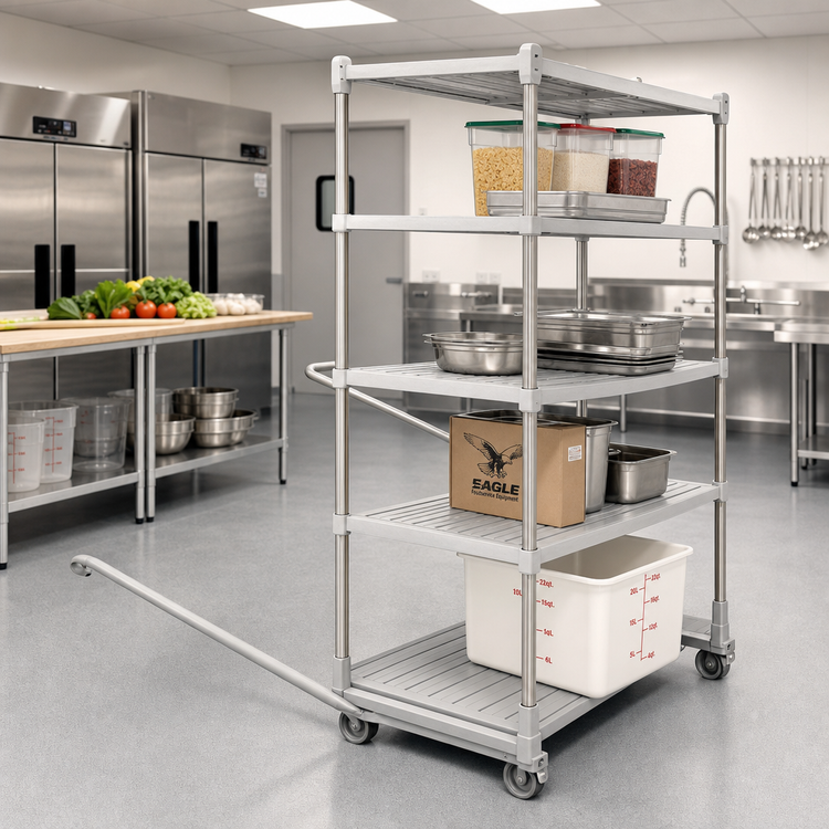 Product image #2 for Eagle Group Floor-Trak Single-Deep 23-Inch Skate Kit for LIFESTOR Polymer Shelving