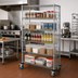 Thumbnail image #2 for Quantum Slanted Shelf Enclosure Cart with 5 Shelves, 36 x 24 x 69 Inches, Chrome Plated