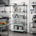 Thumbnail image #2 for Quantum Solid Stainless Steel Shelving Starter Kit, 48 Inch W x 14 Inch D x 54 Inch H, 5 Shelves