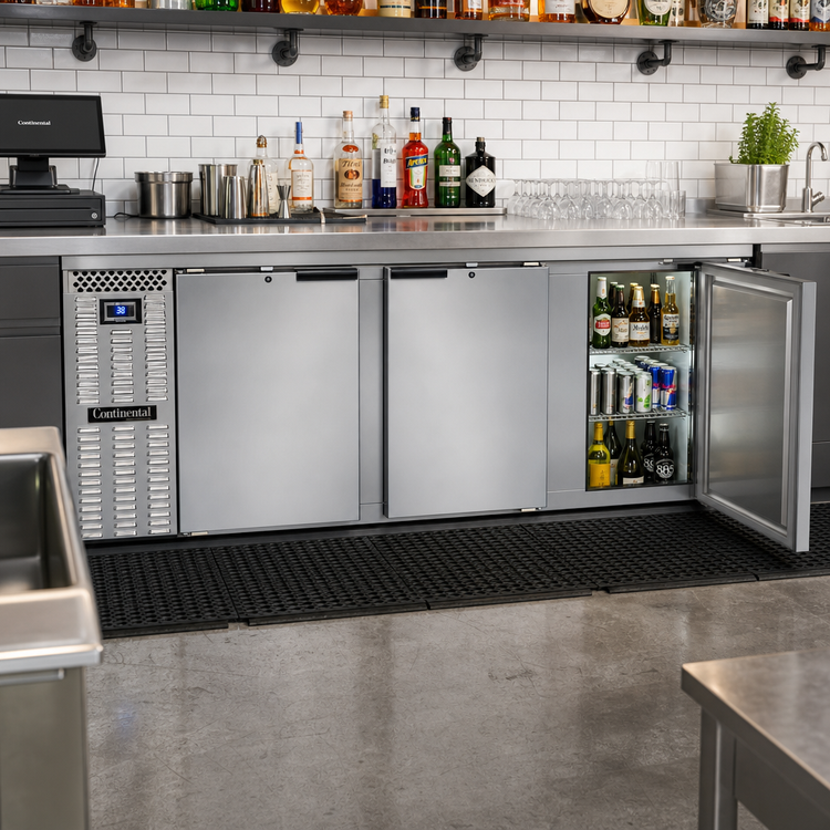 Product image #2 for Continental Refrigerator BB90SNSSPT 90-Inch Shallow Depth Pass-Thru Refrigerated Back Bar Cooler