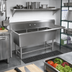 Thumbnail image #2 for John Boos Pro-Bowl 3-Compartment Sink with 18-Inch Right Drainboard, 16 x 20 x 14 Inch Bowls