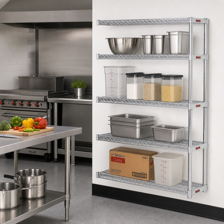 Product image #2 for Eagle Group 4-Tier Add-On Wire Shelving Unit, 30 x 18 x 74 Inches, Chrome-Plated