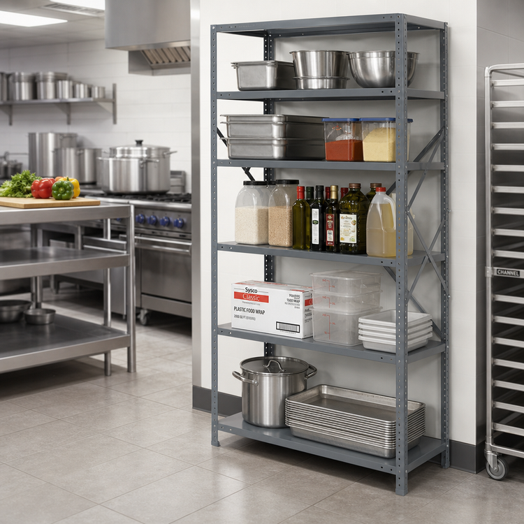 Product image #2 for Quantum IRONMAN 6-Shelf Open Steel Shelving Unit, 18 x 36 x 75 Inches