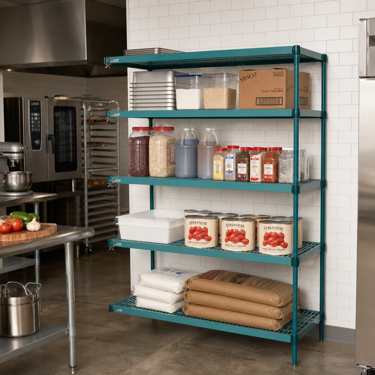 Product image #2 for Super Erecta Pro 18-Inch x 60-Inch x 63-Inch Stationary Polymer Shelving Add-On Unit