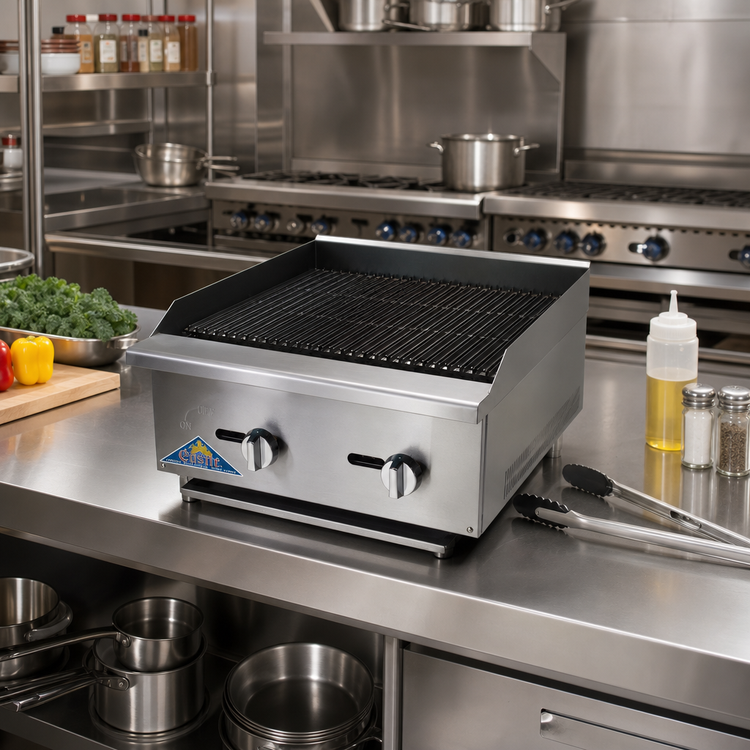 Product image #2 for Comstock-Castle CCERB24 24-Inch Radiant Gas Char-Broiler, Countertop, 60,000 BTU