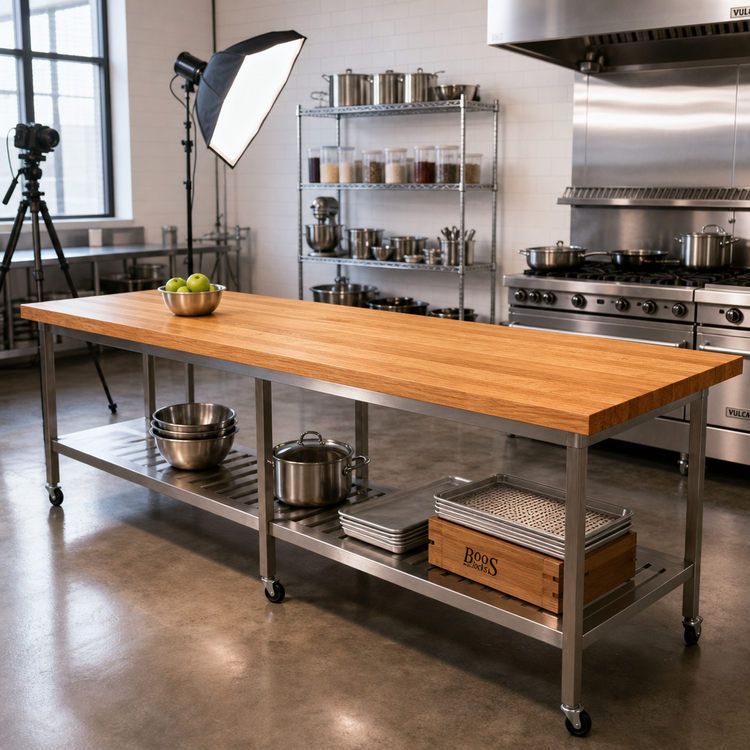 Product image #2 for John Boos Appalachian Red Oak Island Countertop, 108" x 30" x 1-1/2", Edge Grain, Oil Finish