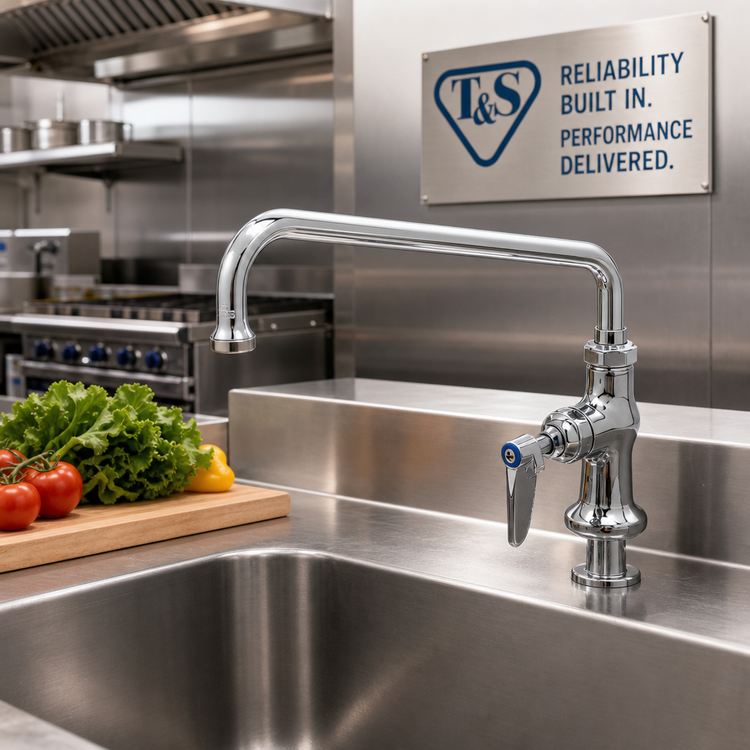 Product image #2 for T&S Brass Single Pantry Deck-Mounted Faucet with 12-Inch Swing Nozzle