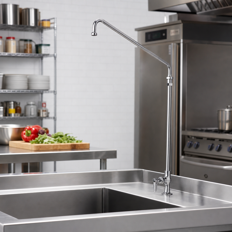 Product image #2 for T&S Brass Single Pantry Deck-Mounted Faucet with 12-Inch Swing Nozzle