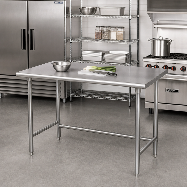 Product image #2 for Advance Tabco Special Value Series 72-Inch x 36-Inch 16-Gauge 304 Stainless Steel Flat Top Work Table