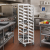 Thumbnail image #2 for Channel Manufacturing Single Section Trapezoidal Aluminum Cafeteria Tray Rack, End Load, 24-Tray Capacity, 21 x 30 x 70 Inches